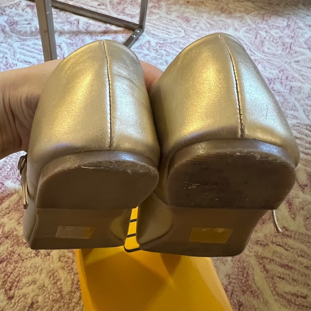 Gold Mary Jane Flats - Picture 5 of 8